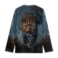 thumbnail image 7 of Boys Tshirts Child Boys Cheetah Crew Neck Long Sleeve T Shirt Cartoon Graphic Casual Top, 7 of 7