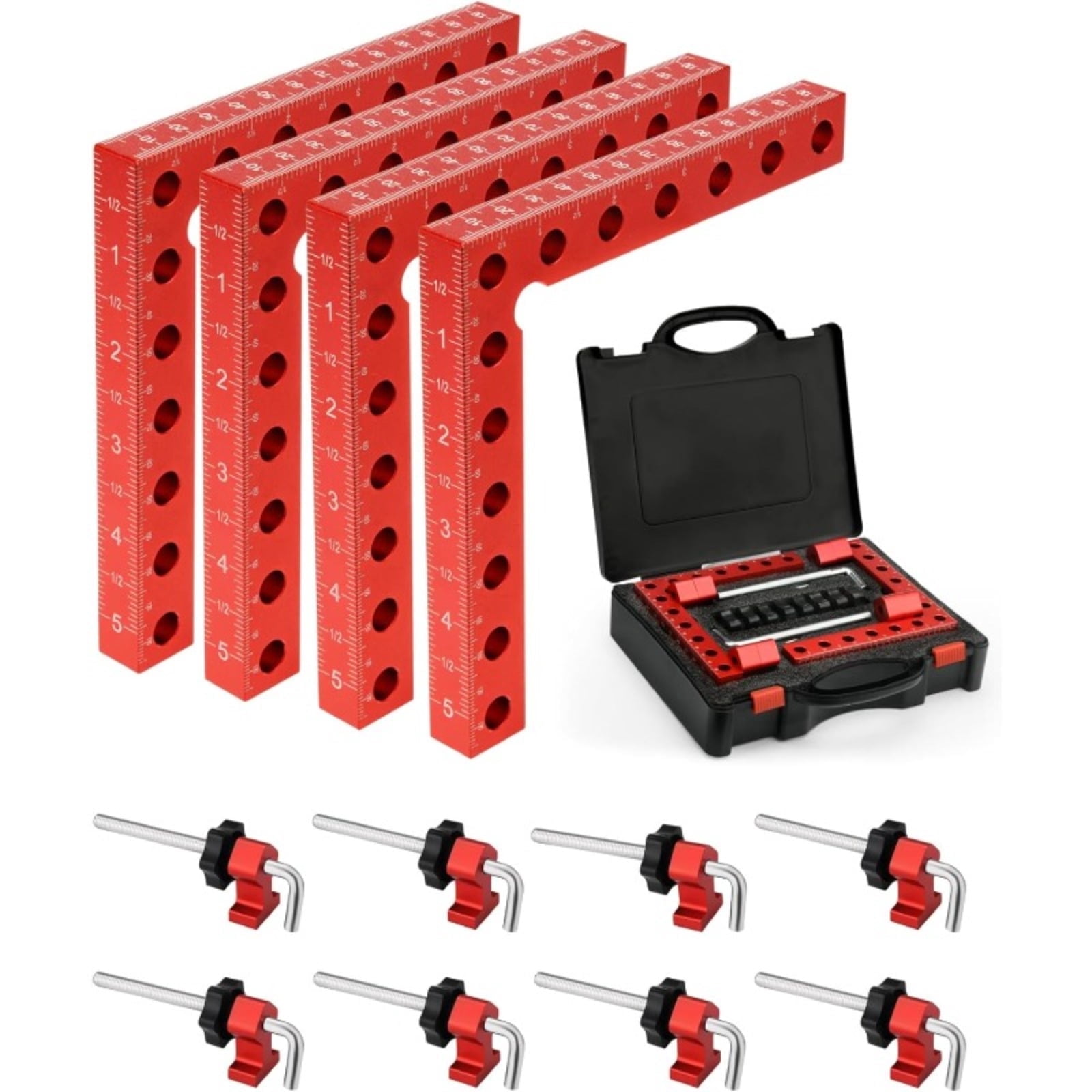 Charefin Corner Clamps for Woodworking, 4-Pack 90-Degree 5.5"x5.5" Clamping Squares for Right-Angle Positioning