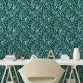 thumbnail image 2 of Ambesonne Tropical Peel & Stick Wallpaper for Home, Grunge Leaves Retro Ink, 13"x36", Forest Green and Dark Teal, 2 of 5