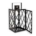 thumbnail image 3 of Dove 14 Inch Lantern, Lattice Black Stainless Steel, Tempered Glass, 3 of 5