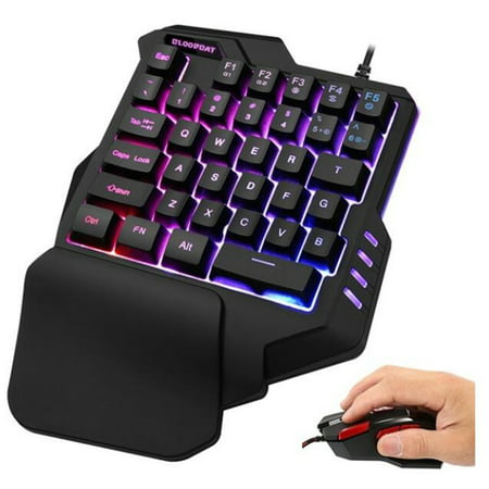 RGB One Handed Keyboard Mouse Hand Game Artifact Left Hand Game Keypad Game LOL Dota OW PUBG Fortnite Run Windows Android (Best Rhythm Games Android)