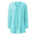 thumbnail image 2 of Baberdicy on Clearance under $15 Women's Solid Color Long Sleeve Cardigan Fashion Temperament Loose Comfortable Cardigan Sky Blue Xxl, 2 of 8