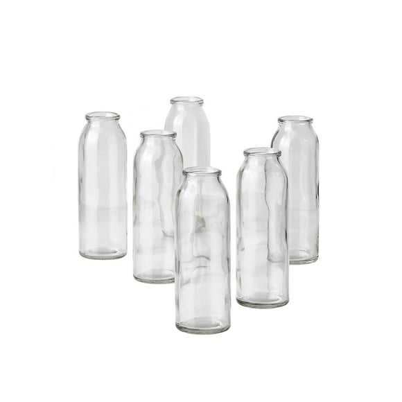 Serene Spaces Living Set of 6 Clear Glass Bud Vases - Ideal for Tablescape at Weddings and Events - Measures 6.25 Tall and 2 Diameter