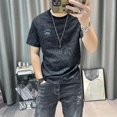 thumbnail image 2 of Ropa de calle para hombre, camisetas para hombre, camiseta de hombre, top ajustado, estilo chic, acuarela, anime, 5xl, algodón, elástico, vintage, 2 of 4