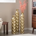thumbnail image 4 of YIQMI Gold Triangle 3D Floor Vase Set of 3 Metal Tall Decorative Vases 33/29/25 in for Pampas Grass, Dried Flowers, 4 of 10