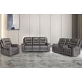 thumbnail image 5 of Hybition PU Leather Manual Recliner Chair Gray Single Sofa only, 5 of 6