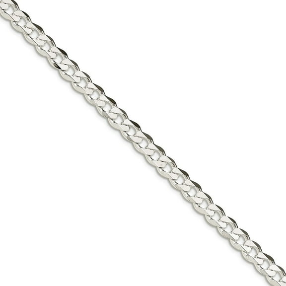 925 Sterling Silver Solid Polished 6mm Curb Chain Bracelet 8 Inch Lobster Claw Link Bracelet for Women and Men