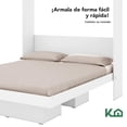 thumbnail image 4 of Base Cama Matrimonial Abatible Blanca KingsHouse Desmontable blanco Matrimonial, 4 of 8