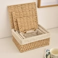 thumbnail image 5 of Small Storage Baskets with Lid, Kvago Set of 3 Size Storage Box, Paper Rope Storage Bin with Removable Liner and Metal Frame for Toys Cosmetics Bedroom Closet Desk Organizer (Beige), 5 of 9