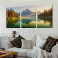 thumbnail image 2 of Nawypu Beautiful Lake Mountain Range Sunrise Sunset Landscape Canvas Wall Art, Autumn Forest National Park Scenery, Nature Scenic Picture Print Artwork Painting Decor 12''x16''X3 Panels, 2 of 4