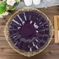 thumbnail image 2 of Efavormart 10 Pack | Purple 11" Round Plastic Dinner Plates, Disposable Tableware with Gold Wavy Rim for Wedding, Outdoor Receptions, Banquets, Holiday Dining, 2 of 11