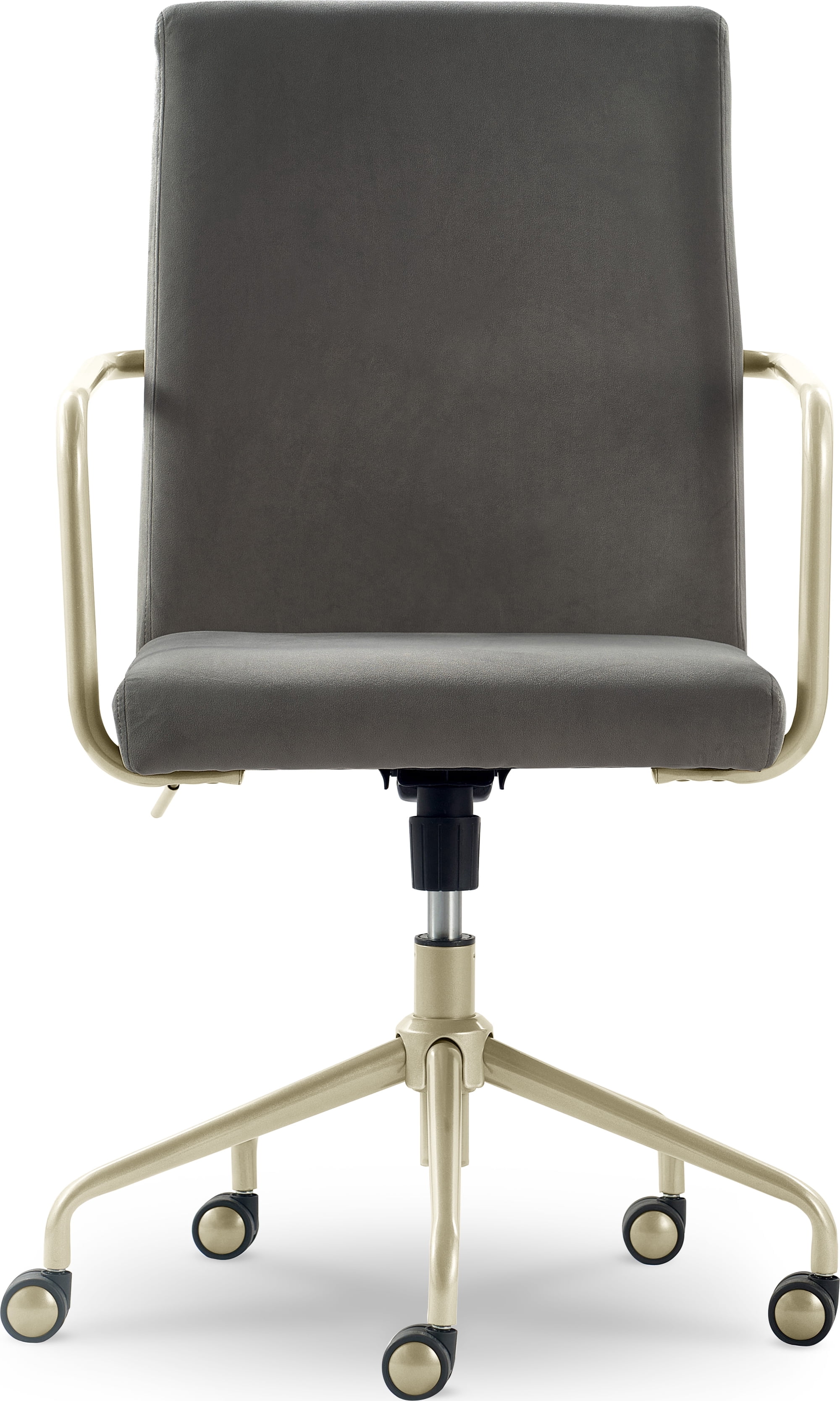 Elle Decor Giselle Gold Desk Chair French Light Gray Velvet