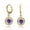 Amethyst, variant on Gemini Women's Jewelry 18K Gold Filled CZ Diamonds Hoop Dangle Earrings Gm188 , Size: 25mm , Color: Ruby