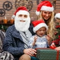 thumbnail image 5 of Red Christmas Santa Hat with Attached Beard, Perfect for Christmas Day Dress-Up, COS Play, Holiday Parties, Home Decor & Christmas Gifts to Enhance Festive Atmosphere, 5 of 6