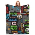 thumbnail image 3 of Gamer Gaming Video Game Games Gamepad Printed Throw Blanket，Kids Adults Soft Lightweight Flannel Fleece Blanket for Couch Sofa Bed Living Room 40"×50", 3 of 9