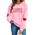 thumbnail image 3 of Itsame Valentine's Sweatshirt Womens Long Sleeve T-Shirts Loose Crew Neck Tops Pink Size XS, 3 of 10