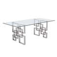 thumbnail image 2 of 79"L x 40"W Glass Dinette Set with 4 Chairs and Silver Stainless Steel Base, 2 of 3