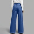 thumbnail image 5 of ClodeEU Women's High Waisted Wide Leg Jeans with Pockets ,Casual Loose Fit Denim Pants Blue,Women's Plus M, 5 of 7