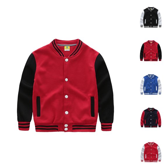 Boys Coat Boys Winter Jacket Baseball Windbreaker Style Long Sleeve for Casual Everyday