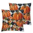 thumbnail image 2 of Ullo0ord Fall Pumpkin Throw Pillow Covers - Pumpkins Stripes Pillowcases Happy Thanksgiving Pillow Case Autumn Halloween Pillow Cover Square Cushion Cover for Sofa Bedroom, 2 of 6
