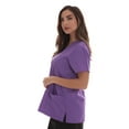 thumbnail image 2 of Just Love Solid Scrub Top for Women with Pockets and V-Neck - Comfortable and Professional Medical Uniform (Purple, X-Small), 2 of 3
