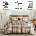 thumbnail image 3 of Southshore Fine Living, Inc. 100% Cotton Duvet Cover King Size, 300 TC Sateen, Highland Check Rust, 3 of 9