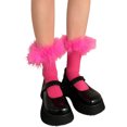 thumbnail image 1 of xiaxaixu Chaussettes Longues pour Femmes, Chaussettes Lolita en Patchwork de Fourrure Colorées et Douces, Chaussettes Décontractées pour Fête de Rue, 1 of 8