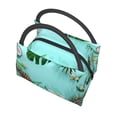 thumbnail image 4 of Lafuoo Tropical Pineapple Pattern Portable Aluminum Film Insulated Refrigerated Lunch Bag, Zippered Cooler Bag/Hot Bag for Food and Beverag-One Size, 4 of 7