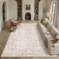 thumbnail image 4 of BERTHMEER 9'x12' Large Area Rugs Washable Vintage Rugs for Living Room Farmhouse Dining Room Office Throw Rugs Non-slip, Brown, 4 of 9