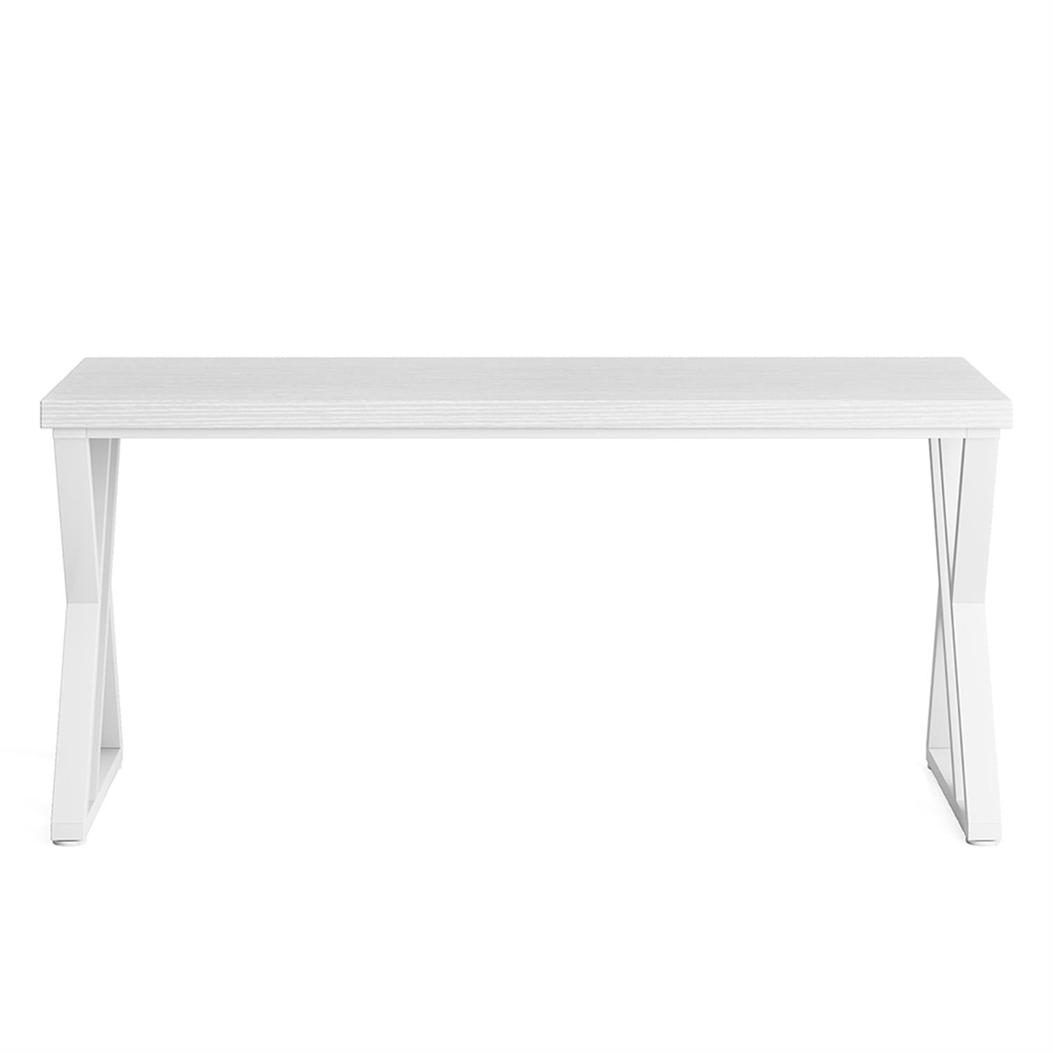 Demi Bonn 55" Heavy-Duty Computer Desk, Gaming Desk, Simple Work Desk for Home Office, Study, Living Room, White