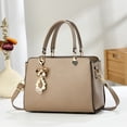 thumbnail image 2 of Faraee Womens Satchel Bags Top Handle Shoulder Handbags and Purses Ladies Designer Leather Crossbody Work Tote Bag with Chic Pendant Khaki, 2 of 3
