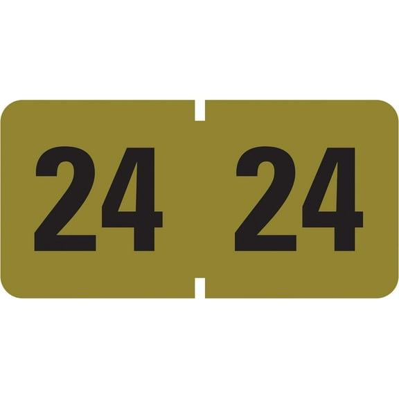 Yearly End Tab 2024 File Folder Labels - Gold (1-Roll)