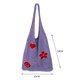 thumbnail image 3 of Bolso de hombro de gran capacidad de punto Bolsos de flores huecas de malla (púrpura), 3 of 5