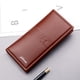 thumbnail image 1 of Cartera larga de identificación de moda para hombre, color liso, con cierre, con múltiples ranuras para tarjetas, bolso de mano, 1 of 6
