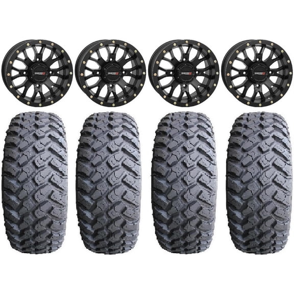 System 3 ST-3 Black 14" Wheels 31" MotoHammer Tires Kawasaki Teryx Mule