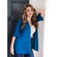 thumbnail image 3 of Plus Size Open Front Elbow Sleeve Cardigan, 3 of 11