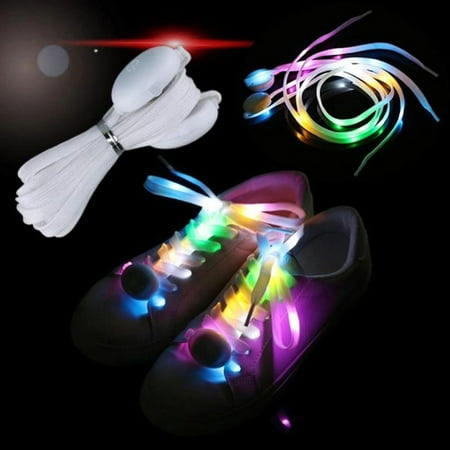 

LED Luminous Shoelaces Colorful Flashing Imitation Nylon Fluorescent Discoloration Night Sports Shoelaces