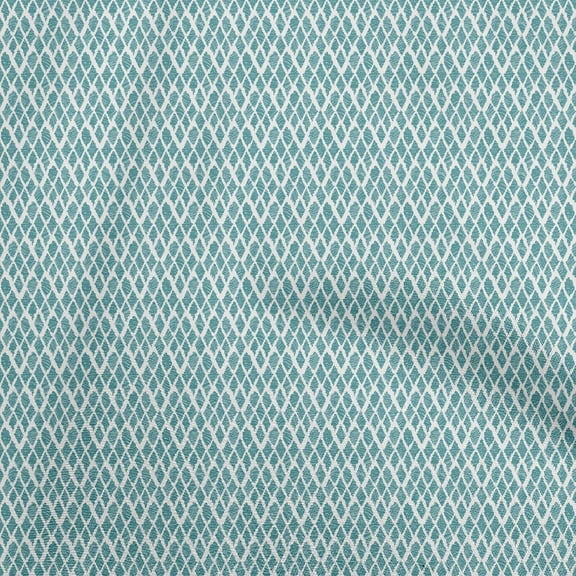 oneOone Viscose Chiffon Turquoise Green Fabric Asian Leaf Block Quilting Supplies Print Sewing Fabric By The Yard 42 Inch Wide