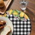 thumbnail image 3 of Lemon Round 15 Inch Placemats Set of 8, Black Plaid Check Yellow Fruit Flower Floral HeatResistant Non Slip Place Mats for Dining Table, Wipeable Braided Kitchen Table Mats for Housewarming, 3 of 9