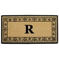 thumbnail image 1 of Nedia Home O2193R 22 x 36 in. Corinthian Heavy Duty Coir Door Mat, Monogrammed R - Black, 1 of 1