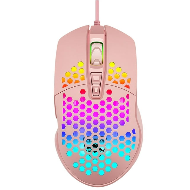 EeaseCA 1 Pc Wired Mouse Glowing Gaming Mouse Hollow-out Controller Computer Accessory