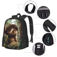 thumbnail image 2 of Balery Jungle Hat Bear Mochila para hombre y mujer - Tela Oxford 600D resistente - Gran capacidad, resistente al agua, ideal para la escuela, viajes y senderismo, 2 of 6