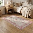 thumbnail image 2 of ODIKA 5'x7' Washable Area Rug Easy Care, Non-Shedding, Pet Friendly, Pink Coquette Ribbon Motif Vintage Cluster Round Shaped for Small Living Room, Bedroom, 2 of 7