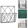 thumbnail image 4 of Wall Mounted Magazine Rack, Newspaper Bookcase Storage Rack Black Wire Metal Basket Decorative Rack, 4 of 5