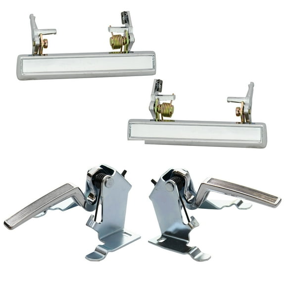 TRQ Inside Interior Outside Exterior Chrome Metal Door Handle Kit Set 4pc New DHA65790