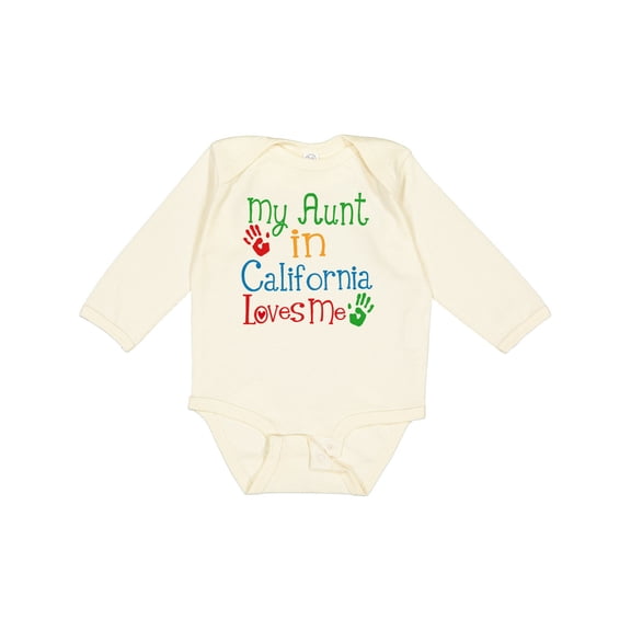 Inktastic My Aunt in California Loves Me Boys or Girls Long Sleeve Baby Bodysuit