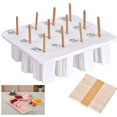 thumbnail image 1 of Molde de silicona para paletas con tapa, molde para helados, 12 signos del zodiaco chino, forma de animal, paletas de silicona AVCE, 50 palitos de madera (blanco) Vhermosa Cuidado Dental Especializado, 1 of 8