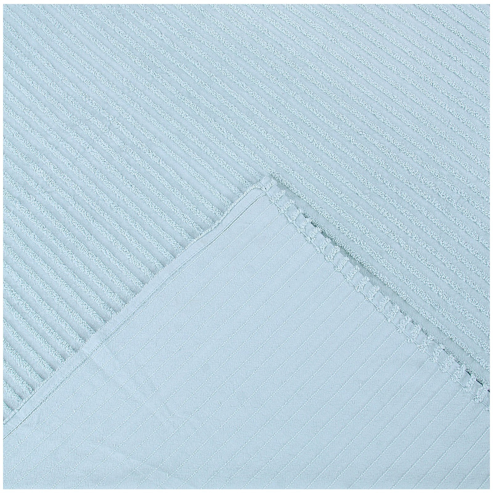 Better Trends Jullian Stripe Design 100% Cotton Queen Bedspread, for Adult - Blue - image 4 of 6