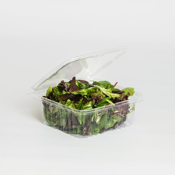 Inline Plastics Safe-T-Fresh Polyethylene Tamper Resistant Square Food Container Clear, 64 oz. | 150/Case