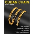 thumbnail image 5 of ChainsProMax Women 16" Choker Necklace, Cuban Link Chain Necklace for Men Women, Stainless Steel Gold Plated, 5 of 9